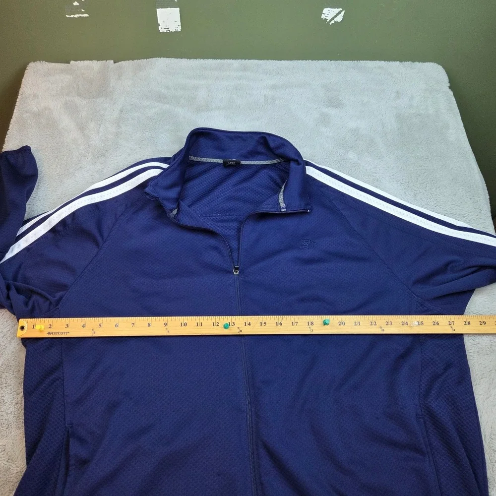 Starter Track Jacket Mens 2XL Dri-Star Full Zip Stripe‎ Athletic Training Navy